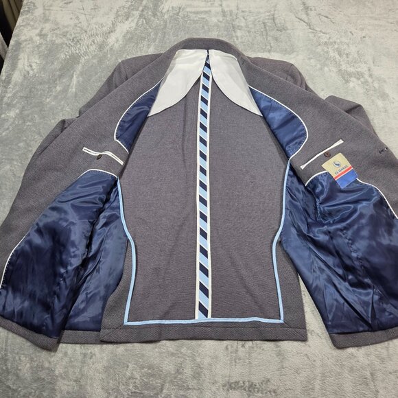 El Ganso Sport Coat Mens 48 Gray Microdot Unstructured Preppy Blazer Jacket - Picture 7 of 14
